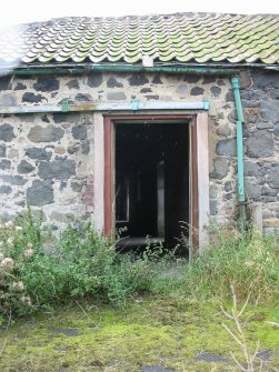 Historic building survey, Entrance in N exterior wall of cattle-byre, The Steading, Eastfield Road, Edinburgh