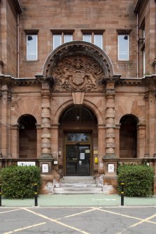 Main building. View of main entrance. 