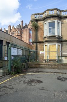 11 Millerfield Place. View from east with main building behind 