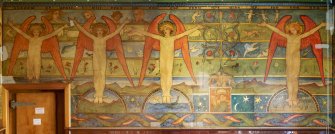 Mortuary Chapel East wall Detail of Phoebe Traquair mural depicting  angels
