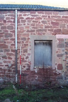 Historic building survey, SW facing elevation, measured photos 2/3, Co-op Building, West Barns, Dunbar, East Lothian
