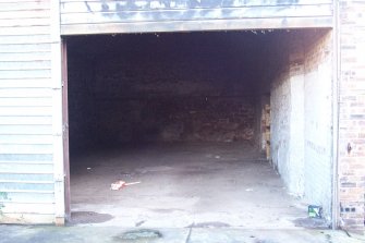 Historic building survey, Detail door open, Co-op Building, West Barns, Dunbar, East Lothian