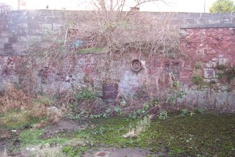 Historic building survey, Site boundary wall, Co-op Building, West Barns, Dunbar, East Lothian