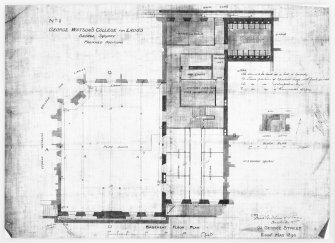 University of Edinburgh, George Square, Department of Psychology, George Watson College for Ladies. Basement floor plan. 