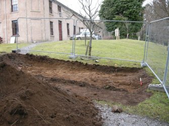 Watching Brief photograph, Location of pit in relation to stables, looking N, Crathes Castle Stables