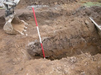 Watching Brief photograph, Central test pit to maximum depth, Crathes Castle Stables