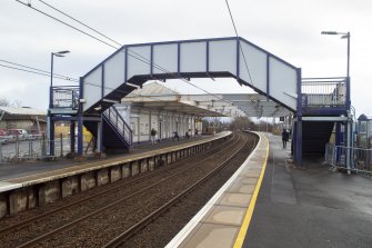 View of footbridge from north. View from west platform