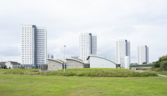 General view from east showing (L-R) Bayview Court, Northsea Court, Aulton Court, Beachview Court. 