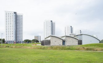 General view from east showing (L-R) Bayview Court, Northsea Court, Aulton Court, Beachview Court. 