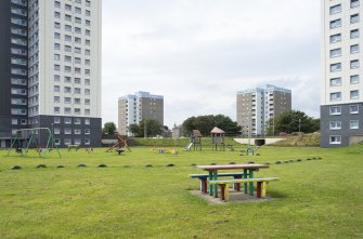 General view from north east showing (L-R) Northsea Court, Seaview House, Seaton House, Aulton Court. 