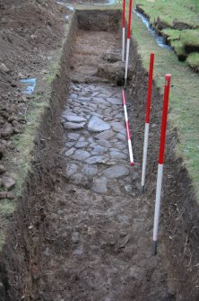 Excavation photograph, Trench 1 fully excavated looking W, St Drostan's Episcopal Church, Old Deer