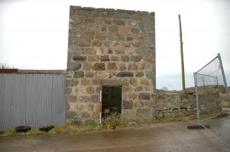 Survey photograph of Doocot, showing W wall, Blairs College and Estate