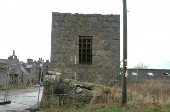 Survey photograph of Doocot, showing S wall, Blairs College and Estate