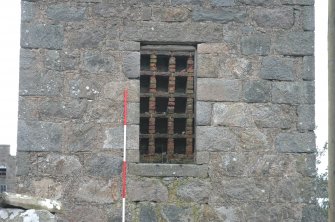 Survey photograph of Doocot, detail door S wall, Blairs College and Estate