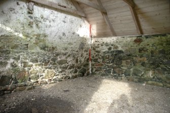 Survey photograph of Swirls, interior of Building 1, central byre, Blairs College and Estate