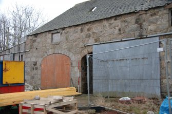 Survey photograph of Steading Building 10, N wall and arch details, Blairs College and Estate