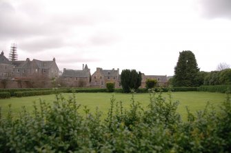 Survey photograph of Garden, View of formal garden looking E to Old Chapel, Blairs College and Estate 