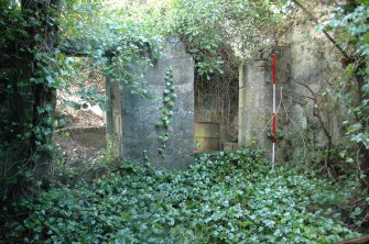 Survey photograph of Steading Building 24, view of interior, looking W, Blairs College and Estate 