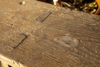 Detail of bench dated 1775