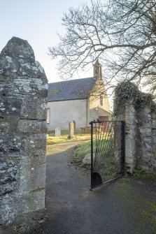 Detail of gate piers at entrance to church yard