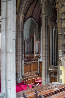 View of organ pipes from east gallery