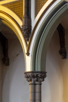 Detail of ornate nave pillar and corbel