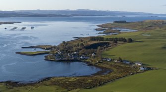 Oblique aerial view of Toberonochy, Luing