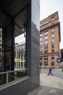 Detail from St Vincent St and Wellington St corner showing structure, canopy and relationship to other buildings