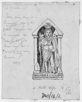 Publication drawings; Roman altars and brigantia, Birrens