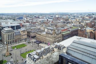 View from roof, looking south. with George Square and City Chambers