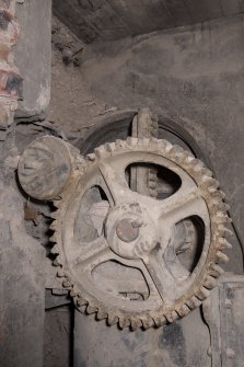 Interior. Sub-basement onto North Frederick Street. Detail of hydraulic control valve.