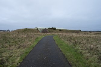 View from east of WW2 explosives magazine R4 at the extreme west end of the Eastriggs site