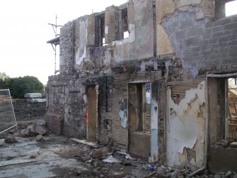 Historic Building Survey photograph, Direction facing S, Building A, Interior west elevation, Goshen Farm, Musselburgh