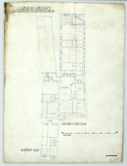 University of St. Andrew's, Alterations to Student's Union. Ground floor and basement plans.