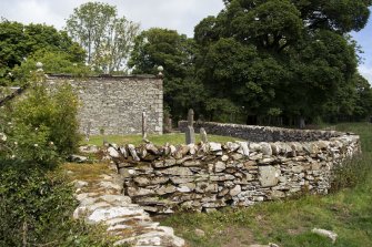 View of graveyard boundary wall