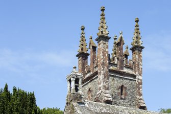 Detail of finials on tower