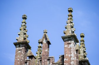 Detail of finials on tower