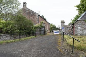 General view from west showing church approach and gateway. 