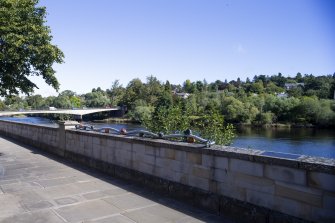 River Tay looking towards Riverside Parks on opposite bank.