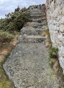 Concrete steps to Monk's Cave, view from ESE