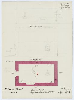 Sketch showing plan and internal elevations of St Oran's Chapel, Iona. 