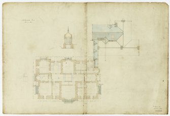 Drawing showing plan of attic, Spottiswoode House.