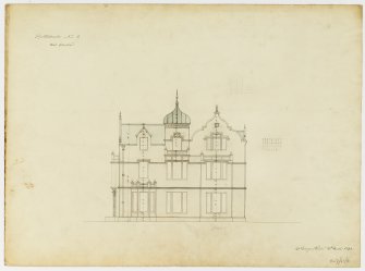 Drawing showing West elevation, Spottiswoode House.