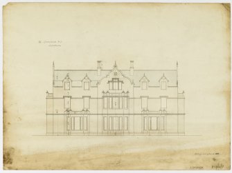 Drawing showing South elevation, Spottiswoode House.