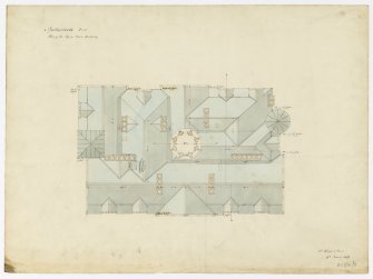 Drawing showing plan of roof, Spottiswoode House.