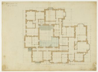 Drawing of Kirkmichael House showing plan of bedroom floor.