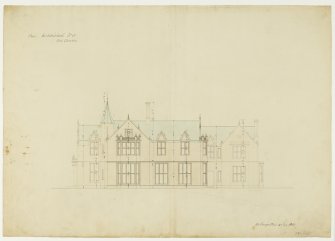 Drawing of Kirkmichael House showing W elevation.