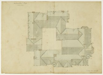 Drawing of Kirkmichael House showing plan of roof.