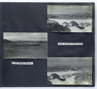 Violet Banks Photograph Album - Coll and Tiree - Page 7 - Island Burial Ground; View of Eigg and Rum