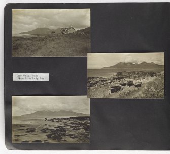 Violet Banks Photograph Album - The Small Isles - Page 2 - Bay View, Eigg; Rum from Laig Bay. 